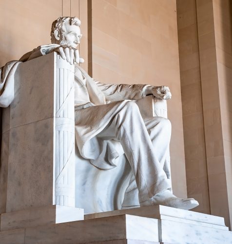 Abraham Lincoln statue inside Lincoln Memorial
